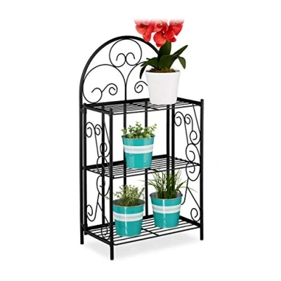 Afbeelding van plantenrek 3 etages 83 x 44,5 25 cm metaal balkon binnen inklapbaar