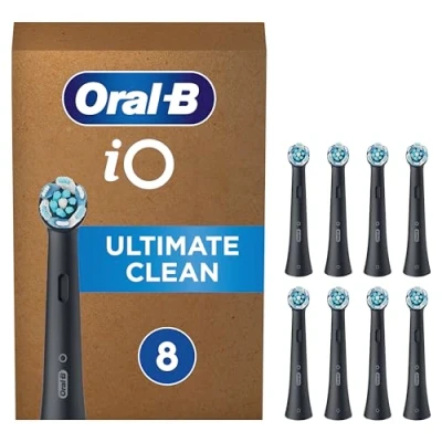 Image de Oral B iO Ultimate Clean Noir avec Indicateur de Couleur (8 pièces)