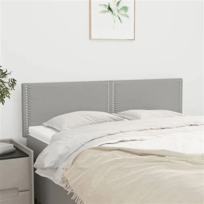 Afbeelding van Hoofdborden 2 st 72x5x78/88 cm stof lichtgrijs