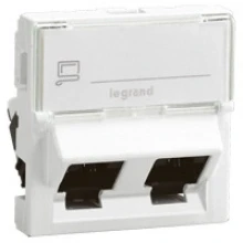 Afbeelding van Legrand Mosaic 2xRJ 45 Cat 6 FTP LCS² wit