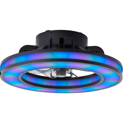 Afbeelding van Brilliant Mondello Plafondventilator Met verlichting Ø 41,5 cm LED 26W Wit en RGB kleuren Dimbaar Zwart Zeer stil