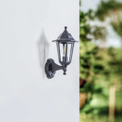 Afbeelding van Lindby buitenwandlamp Nane, sensor, lantaarn, zeewaterbestendig