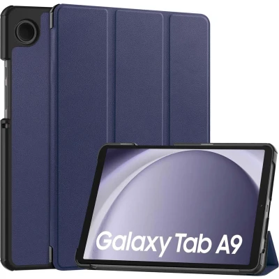 Afbeelding van iMoshion Tablet Hoes Geschikt voor Samsung Galaxy Tab A9 8.7 inch Trifold Bookcase Donkerblauw