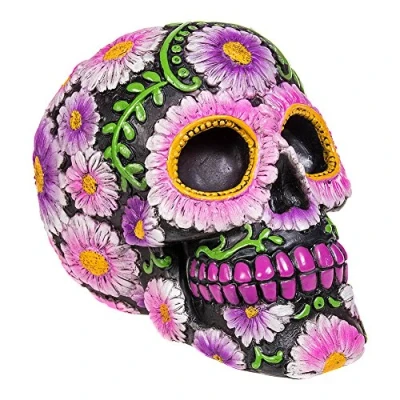 Afbeelding van Nemesis Now Schedels Bloemblaadjes Dia de los Meurtes Schedel 14.5cm