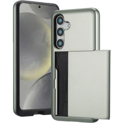 Afbeelding van imoshion Hoesje Geschikt voor Samsung Galaxy S25 Ruimte 2 pasjes Backcover met pasjeshouder Groen
