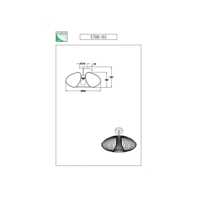 Afbeelding van Fassa plafondlamp, goud mat afgewerkt, Ø 60 cm, metaal