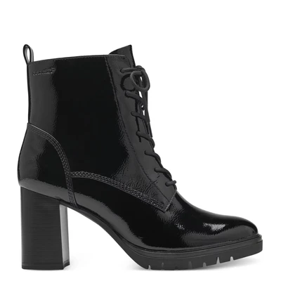 Afbeelding van Tamaris Enkellaarsjes met plateauzool, Dames, Maat: 39, Black patent Kunststof