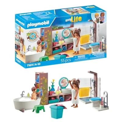 Image de Playmobil My Life 71611 Salle de bains avec douche et baignoire