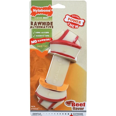 Afbeelding van Nylabone Dura Chew Rawhide alternative beef giant NRKG104 tot 23 kg Gebr. de Boon