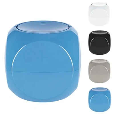 Afbeelding van Spirella cosmetica emmer 1 liter afvalemmer schommeldeksel tafelafvalemmer&quot;Dice&quot; blauw