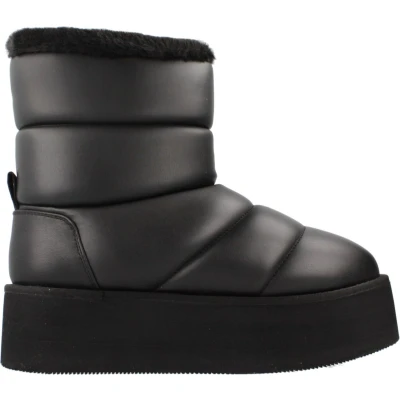 Afbeelding van KARL Lagerfeld Thermo Padded ZIP BOOT Enkellaarsjes met plateauzool, Dames, Maat: 36, Black Leer en textiel