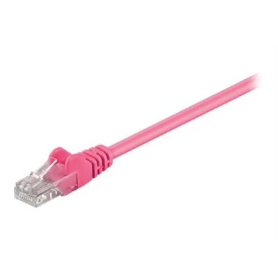 Image de goobay Cordon de raccordement RJ 45 (M) pour 7.5 m UTP CAT 5e moulé, sans crochet magenta