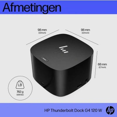 Afbeelding van HP Thunderbolt Dock G4 (Thunderbolt), Docking station + USB hub, Zwart