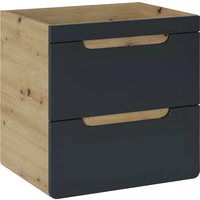 Afbeelding van Vente unique Hangend wastafelmeubel Naturel en antraciet 60 cm ARUBA L x H 59 D 46