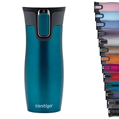 Afbeelding van Contigo West Loop Autoseal thermo mok, roestvrij staal geïsoleerde koffie mok voor onderweg, BPA vrij, lekvrije reis met eenvoudig te reinigen deksel, houdt je warm tot 5 uur, 470 ml