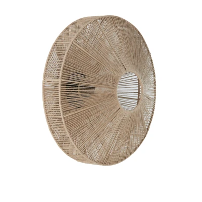 Afbeelding van Wandlamp naturel touw zwart diameter 43cm