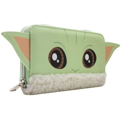 Afbeelding van Star Wars The Mandalorian Din Grogu Baby Yoda Porte Monnaie/Portefeuille Pochette avec Poche à Monnaie &amp; Carte, Vert