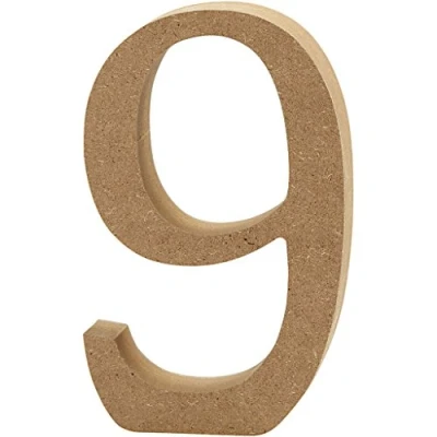 Afbeelding van Cijfer, 9, h: 13 cm, dikte 2 MDF, 1stuk