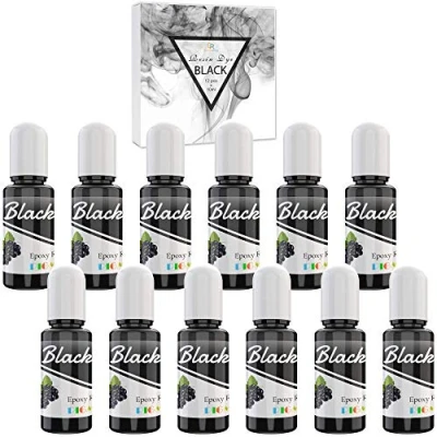 Afbeelding van Kleurstof epoxyhars, UV, zwart, 120 ml, epoxyharspigment, vloeibaar, geconcentreerd, voor het kleuren van hars, maken sieraden, doe zelf, harsverf schilderen, handwerk