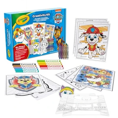Afbeelding van Crayola Creatieve Paw Patrol set met 5 activiteiten, kleurplaten, viltstiften, waspotloden, 60 stuks, cadeau voor kinderen, vanaf 4 jaar, 04 2940