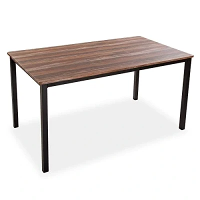 Afbeelding van Versa Amaia Eettafel voor keuken, terras, tuin of eetkamer, afmetingen (H x B L) 76 80 140 cm, hout en metaal, kleur: zwart