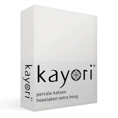 Afbeelding van Kayori Shizu perkal hoeslaken offwhite 120/200 (Kleur: Offwhite)