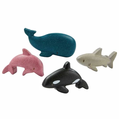 Afbeelding van PLAN TOYS Figuren 4 zeedieren hout PT6129