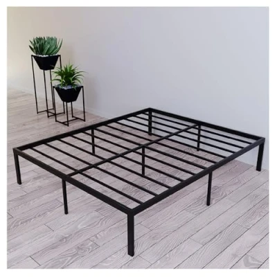 Afbeelding van Dreamzie Metalen Bedframe 140x190 x 36 cm voor Tweepersoonsbed en Matras Bestand, Gemakkelijk Montage, Grote Opbergcapaciteit Zwart