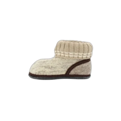 Afbeelding van Beck Warmfutter OETZ Pantoffels voor kinderen, Maat: 41, Beige Vilten schaapswol