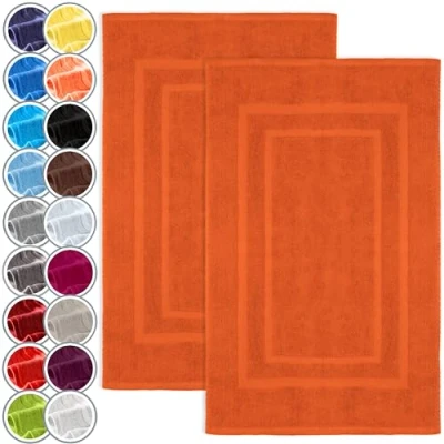 Afbeelding van NatureMark Set van 2 badmatten, premium kwaliteit, 100% katoen, 50 x 80 cm, kleur: terracotta