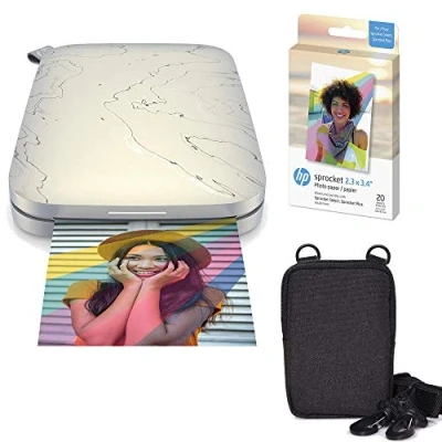 Afbeelding van HP Sprocket Select directe fotoprinter, draagbaar, 2,3 x 3,4 inch, voor Android en iOS apparaten (wit), zink