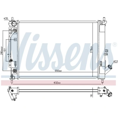 Afbeelding van NISSENS 606476 Radiateur Aluminium 550 378 16 Koelribben gesoldeerd