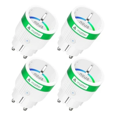 Afbeelding van NOUS A8M Smart stopcontact met stroomverbruik, 16 A, 3840 W, compatibel Alexa, Google Home, Tuya, Apple Things, afstandsbediening via app, 2,4 GHz wifi, IP20