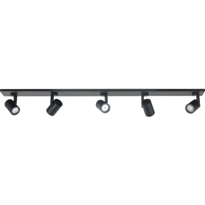 Afbeelding van Halo Opbouwspot 5 lichts op balk zwart kantelbaar Modern Highlight