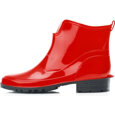 Afbeelding van Ladeheid LA LMG 930 Elke Dames Regenlaarzen Rubber Enkelhoogte PVC Waterdicht Rood 38