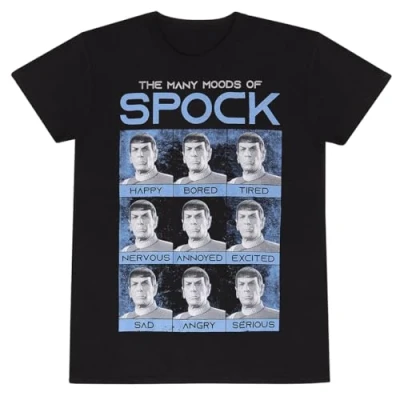 Afbeelding van Henry Tiger STAR TREK MANY Moods OF Spock Tshirt print, Heren, Maat: Large, Black
