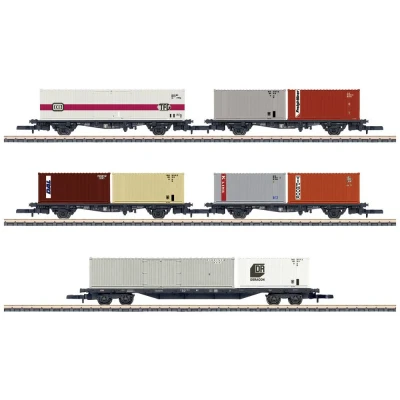 Afbeelding van Märklin 82664 Z set van 5 wagons containertransport, MHI