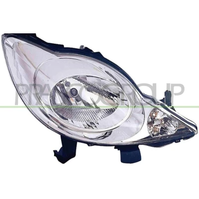 Afbeelding van PRASCO PG2014905 Koplampen rechts H4 Transparent voor rechtsrijdend verkeer Met elektromotor regelmotor LWR PEUGEOT: 107 Hatchback