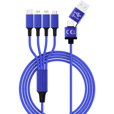 Afbeelding van Smrter USB laadkabel A stekker, C Apple Lightning micro B stekke