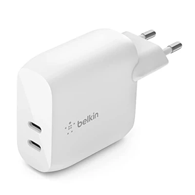Afbeelding van Belkin BOOST CHARGE 2 poorts USB C® PD wandlader (40 W) Wit
