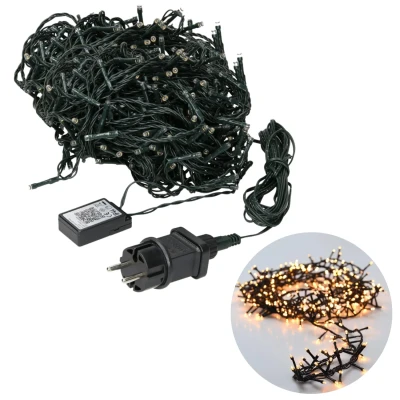 Afbeelding van Cheqo® Kerstboomverlichting Clusterverlichting Kerstlampjes LED Verlichting Kerstverlichting voor Binnen en Buiten 800 16 Meter Warm Wit