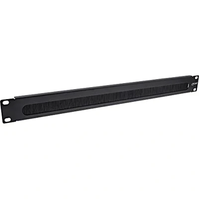 Afbeelding van InLine® 19 inch kabeldoorvoerplaat met borstel, 1HE, RAL 9005 zwart