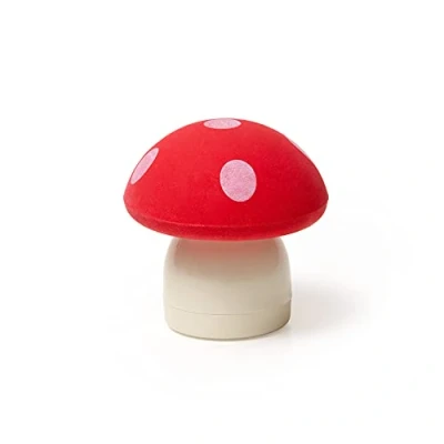 Afbeelding van Legami Rubber met Magic Mushroom puntenslijper, 0,4 x 5 cm, rode versie, voor nauwkeurig wissen en temperen, gum puntenslijper in paddenstoelvorm