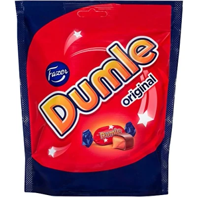 Afbeelding van Fazer Dumle Original Fins melkchocolade met zachte karamel snoep zak van 220 g