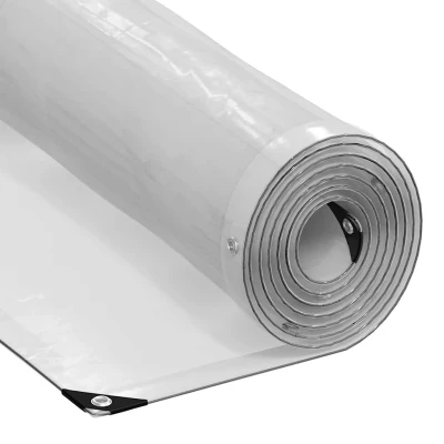 Afbeelding van vidaXL Doorzichtig zeildoek met zeilringen 5x8 m polyethyleen