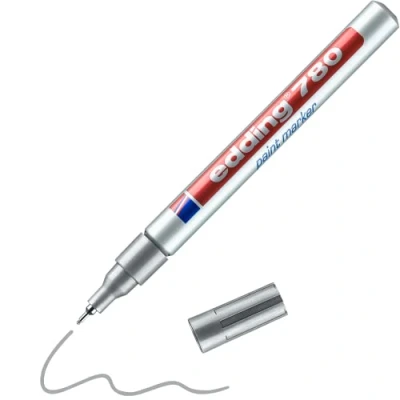 Afbeelding van Viltstift Edding 780 lakmarker rond 0.8mm zilver