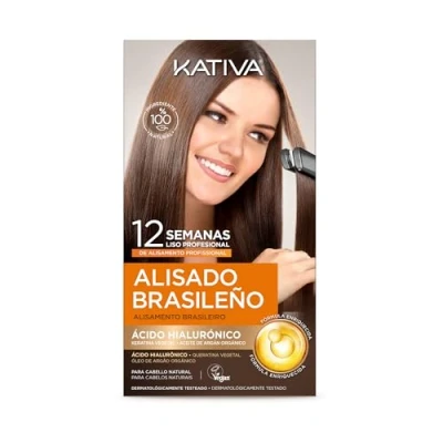 Image de Kativa Pack économique Kit de Lissage brésilien avec shampooing post Traitement professionnel à domicile Jusqu&#039;à 12 semaines durée la kératine
