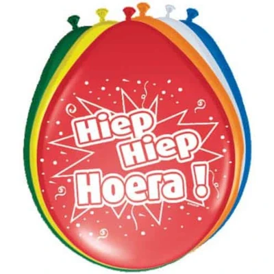 Afbeelding van Ballon Hiep Hoera 8 stuks