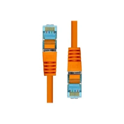 Image de ProXtend Cordon de raccordement RJ 45 (M) pour 5 m 6 mm SFTP, PiMF CAT 6a IEEE 802.3at sans halogène, moulé, crochet, bloqué orange