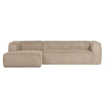 Afbeelding van WOOOD Exclusive Bean Chaise Longue Links Ribstof Travertin